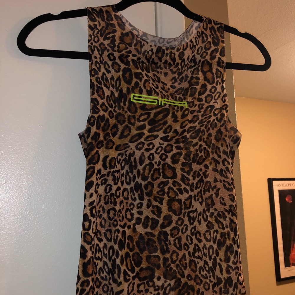 I.am.gia leopard mesh tank